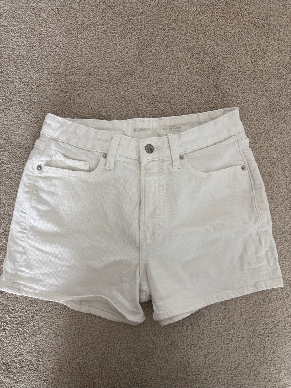 Old Navy White Denim High-Rise Shorts